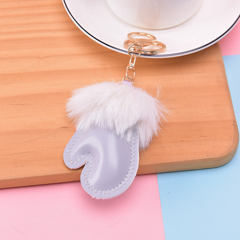Wholesale Cute Small Handbags, Fur Ball Leather Keychain